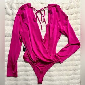 Express Hot Pink Bodysuit Top Size M